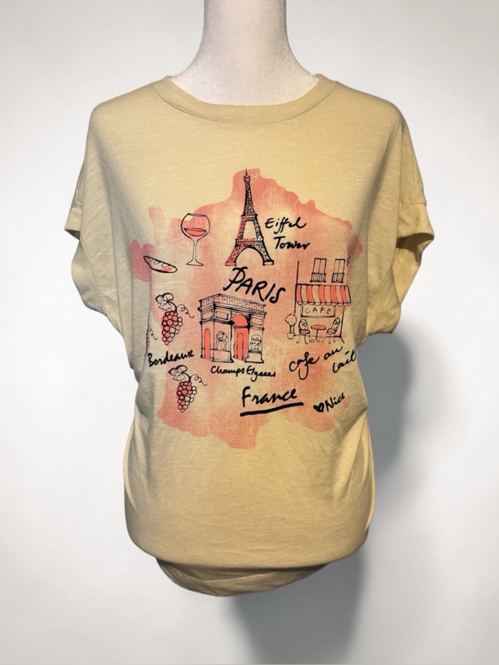 just be Cream Paris Graphic Tee - Eiffel & Cafe Print